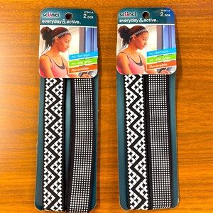 Black and white elastic headband